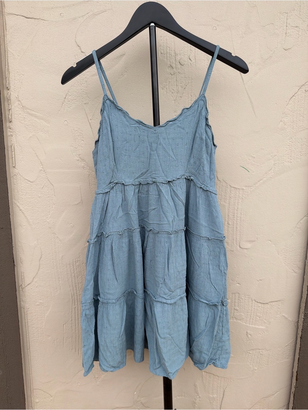 Tiered Light Blue Spaghetti-Strap Women's Dress Camisole
